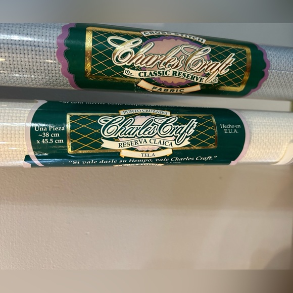 Lot Of 2 Charles Craft 14 ct 15x18 Cross Stitch Fabric Both NEW Details In Notes - Picture 3 of 8